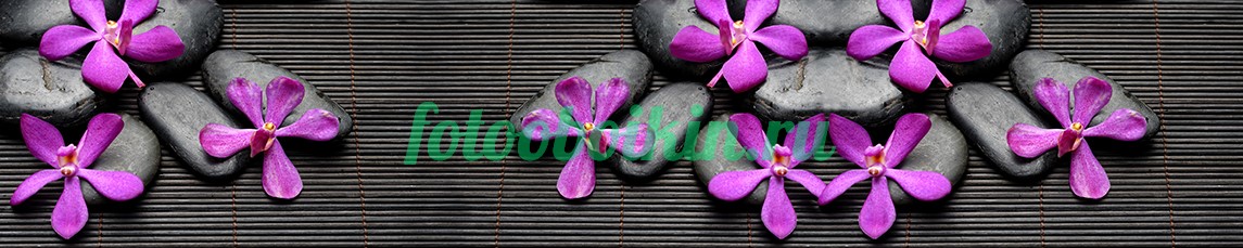 Орхидеи для кухни на фоне ротанга