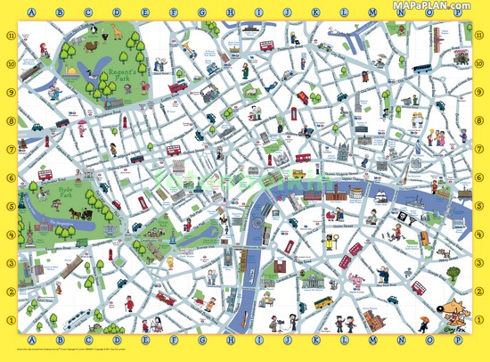 Детская карта Лондона рисунок