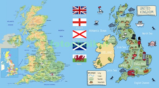 Карта  достопримечательностей Англии