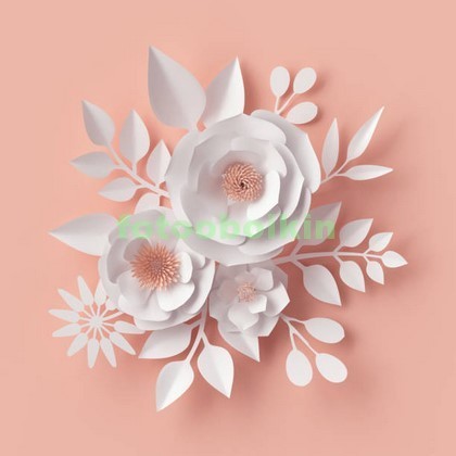 3D белые цветы