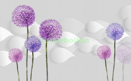 3D круглые цветы