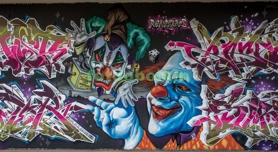 Граффити с клоуном