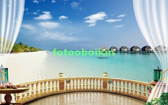 Терраса с видом на море и песок
