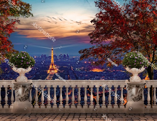 Фреска ночной Париж