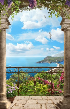 Балкон с видом на цветы