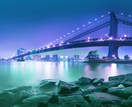 Фотоштора Бруклинский мост вид с берега