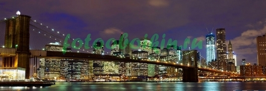 Фотоштора Бруклинский мост ночью