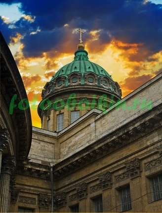 Фотообои Казанский собор на закате