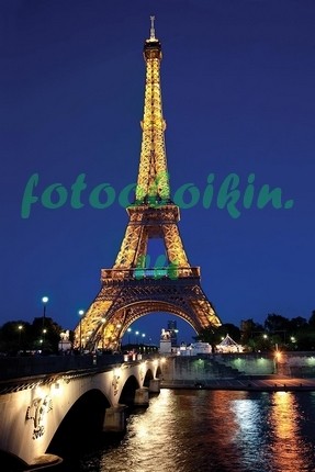 Фотообои Эйфелева башня ночью