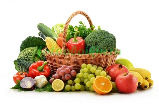Фотоштора Корзинка с овощами и фруктами