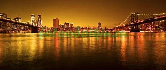 Вид на Нью-Йорк в оранжевом цвете