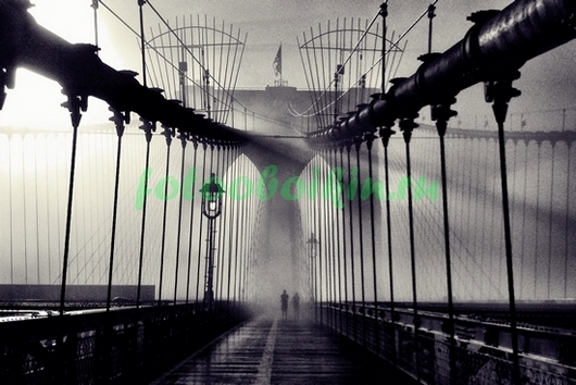 Фотоштора Бруклинский мост в тумане