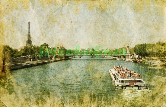 Фотоштора Фреска с видом на Париж