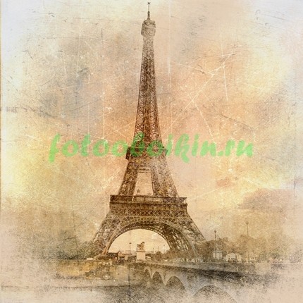 Фотоштора Старая фотография Парижской башни