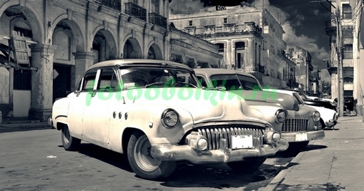 Фотоштора Кубинские машины негатив
