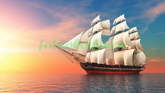 Фотообои Корабль на закате