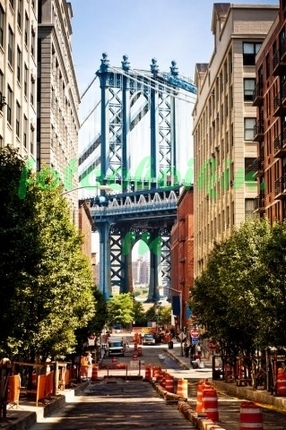 Фотообои Улица с видом на Бруклинский мост