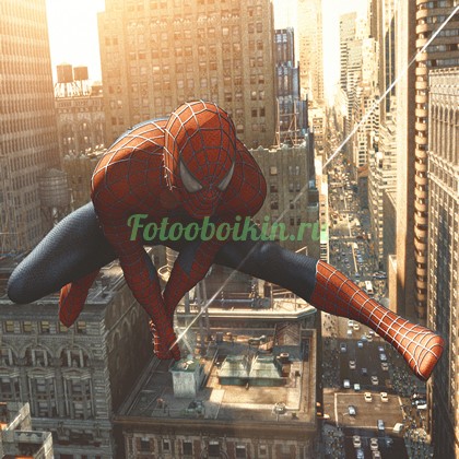 Фотоштора Человек паук на закате