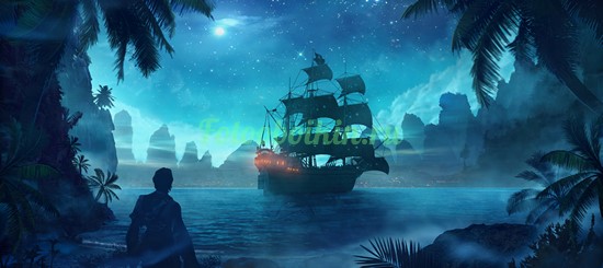 Фотообои Пиратский корабль в бухте