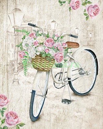 Фотоштора Велосипед в цветах
