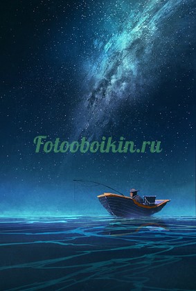 Фотоштора Рыбак на лодке