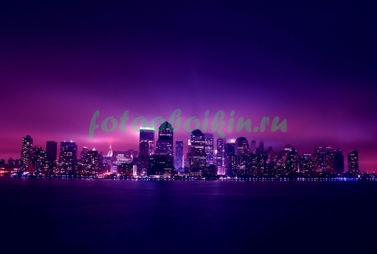 Фотоштора Фиолетовый город