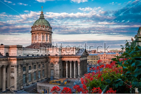 Фотоштора Вид из окна на Санкт-Петербург