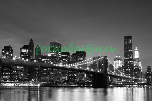 Фотообои Бруклинский мост свет фонарей
