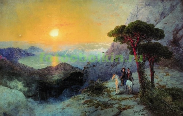 Модульная картина rep10137 А.С.Пушкин на вершине Ай-Петри