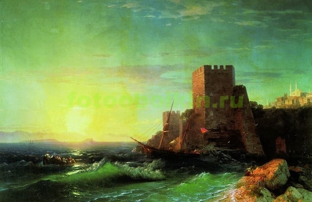 Модульная картина rep10142 Башни на скале у Босфора 1859