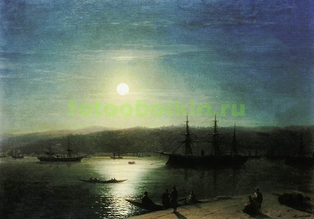 Модульная картина rep10152 Босфор в лунную ночь 1874