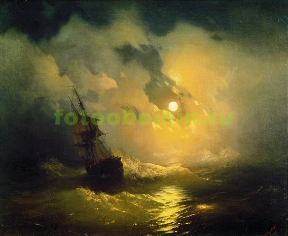 Модульная картина rep10170 Буря на море ночью 1849