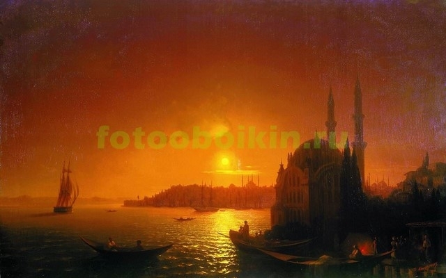 Модульная картина rep10200 Вид Константинополя при лунном освещении 1846