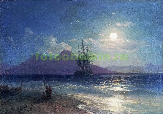 Модульная картина rep10203 Вид моря ночью 1873
