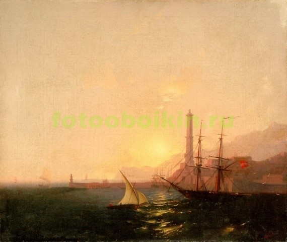 Модульная картина rep10214 Восход солнца в гавани