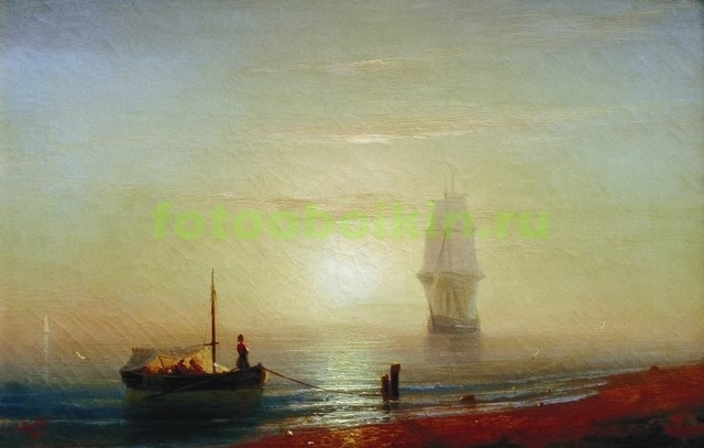 Модульная картина rep10229 Закат на море 1848