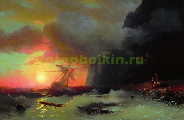 Модульная картина rep10249 Кораблекрушение у Афонской горы 1856