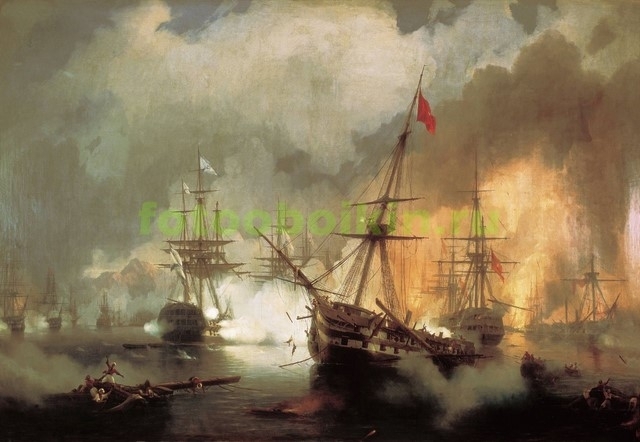Модульная картина rep10280 Морское сражение при Наварине 2 окт. 1827г