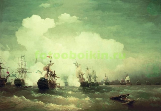 Модульная картина rep10281 Морское сражение при Ревеле 2 мая 1790 г.