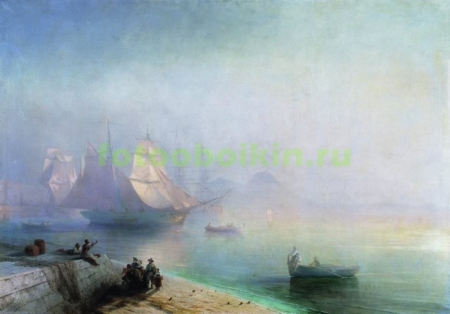 Модульная картина rep10296 Неаполитанский залив в туманное утро 1874