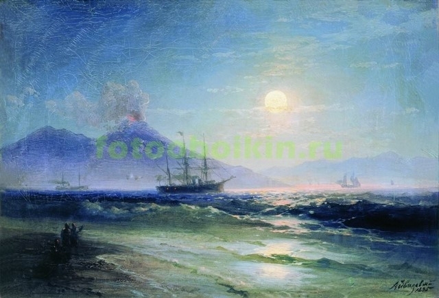 Модульная картина rep10297 Неаполитанский залив ночью 1895