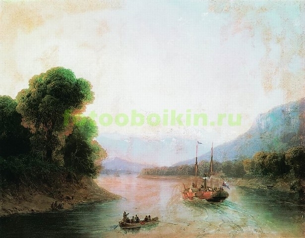 Модульная картина rep10325 Река Риони. Грузия 1870-е