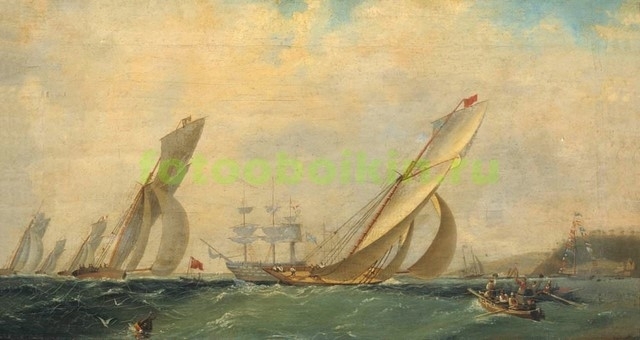 Модульная картина rep10348 Фрегат на море 1838