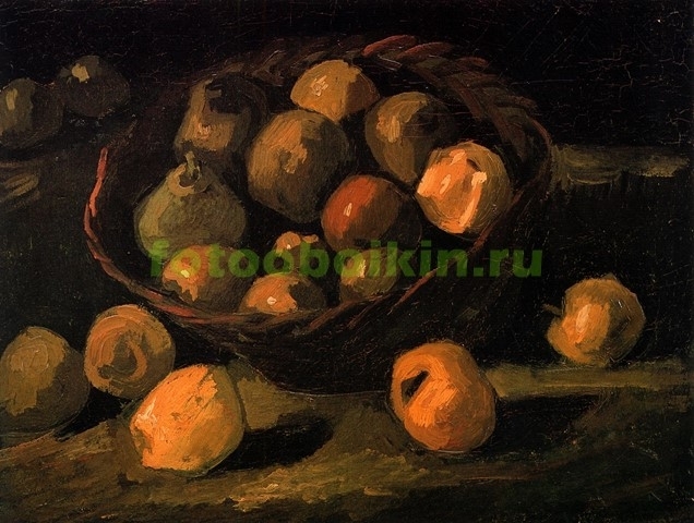 Модульная картина rep12344 Натюрморт с корзиной яблок
