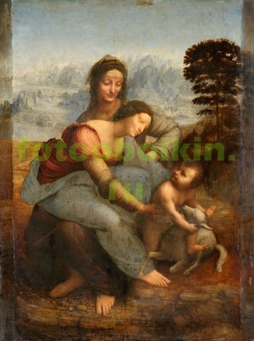 Модульная картина rep15089 Мадонна с младенцем и Святой Анной