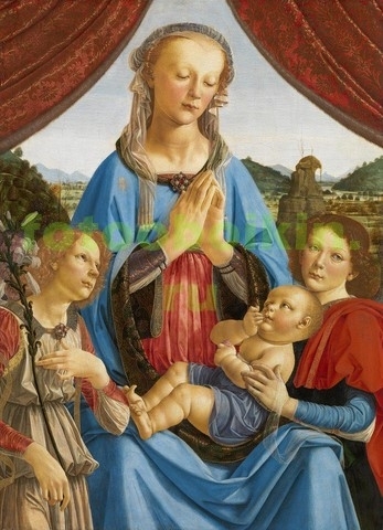 Модульная картина rep15090 Мадонна с младенцем и ангелом