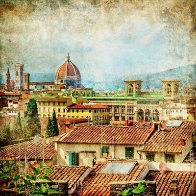 Модульная картина Вид на крыши Рима