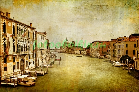 Модульная картина Старая фреска с видом Венеции