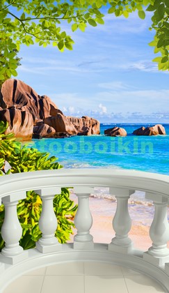 Модульная картина Терраса с видом на пляж