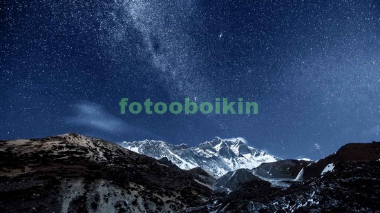 Модульная картина Ночное небо в горах